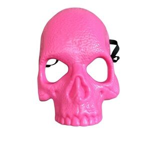 Pink Skull Mask Girly Skeleton Spooky Halloween Cosplay Goth Costume Wear